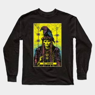 The Shaman Psychedelic Tarot Card Art Tee: Mystical Journey Long Sleeve T-Shirt